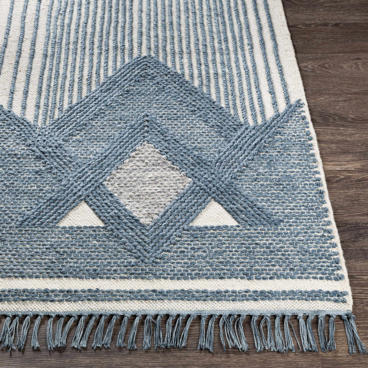 Aldbourne Modern Style Blue And Ivory Hand Woven Area Rug