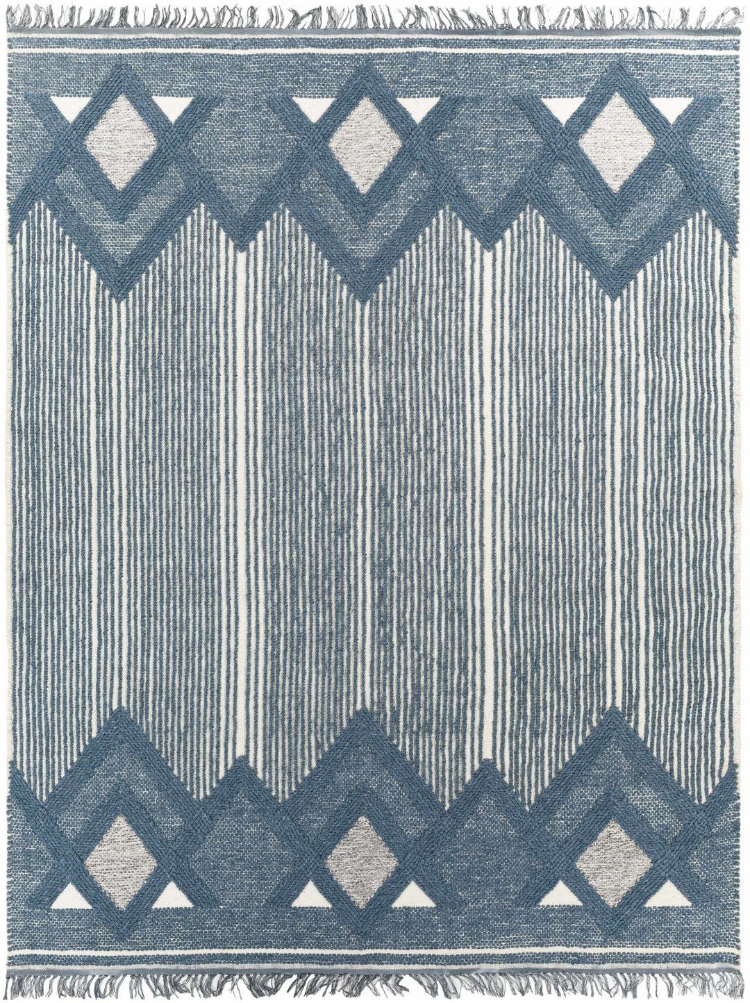 Aldbourne Modern Style Blue And Ivory Hand Woven Area Rug - The Rug Decor