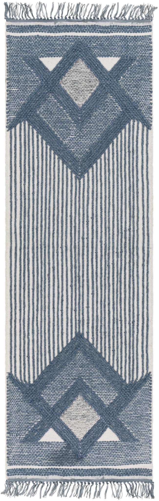 Aldbourne Modern Style Blue And Ivory Hand Woven Area Rug - The Rug Decor