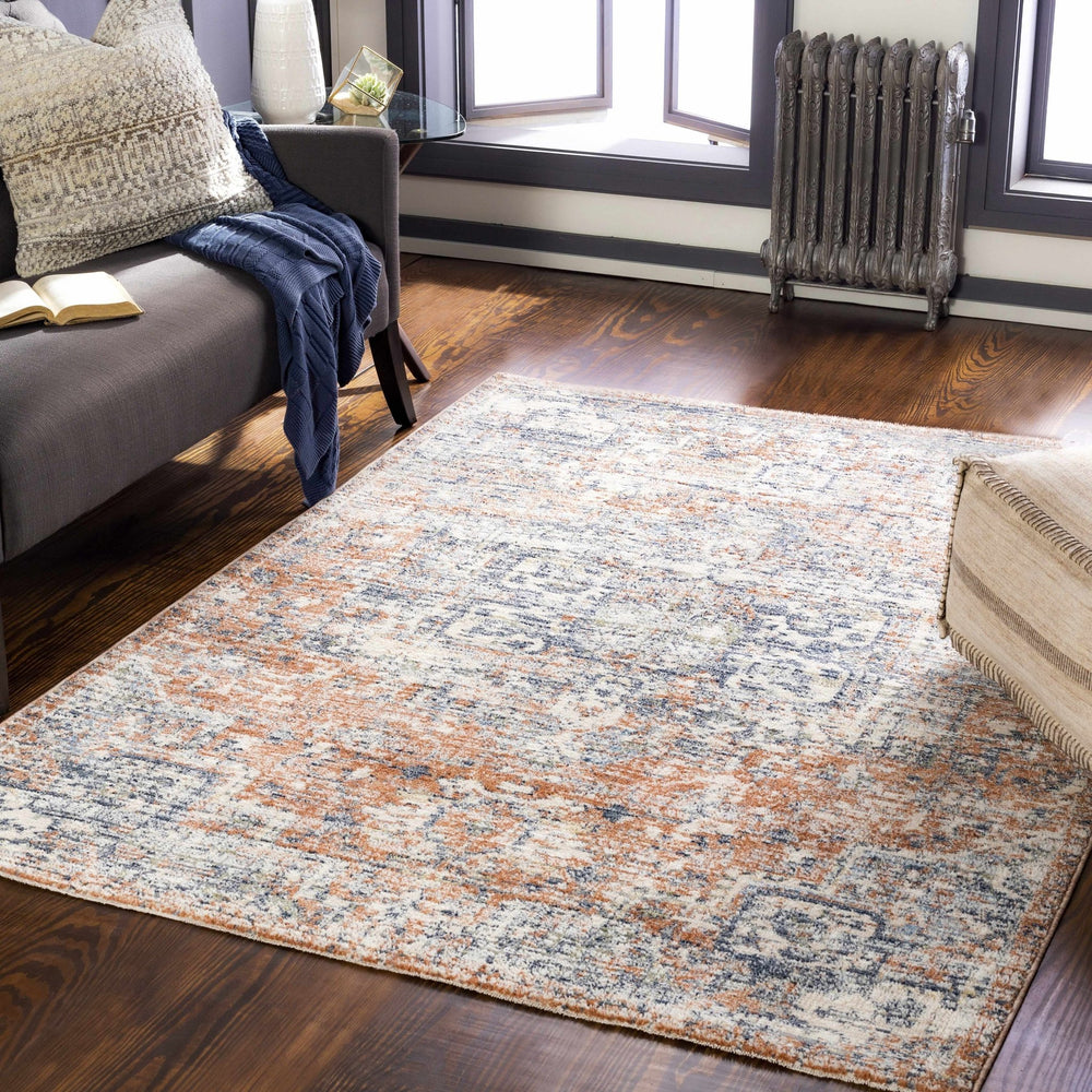 Alderton Blue And Brown Traditional Style Area Rug - The Rug Decor