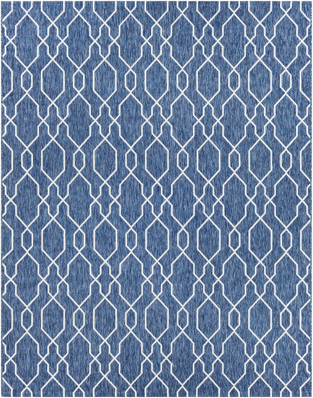 Aldford Denim Modern Geometrical Blue And Cream Machine Woven Outdoor Carpet - The Rug Decor