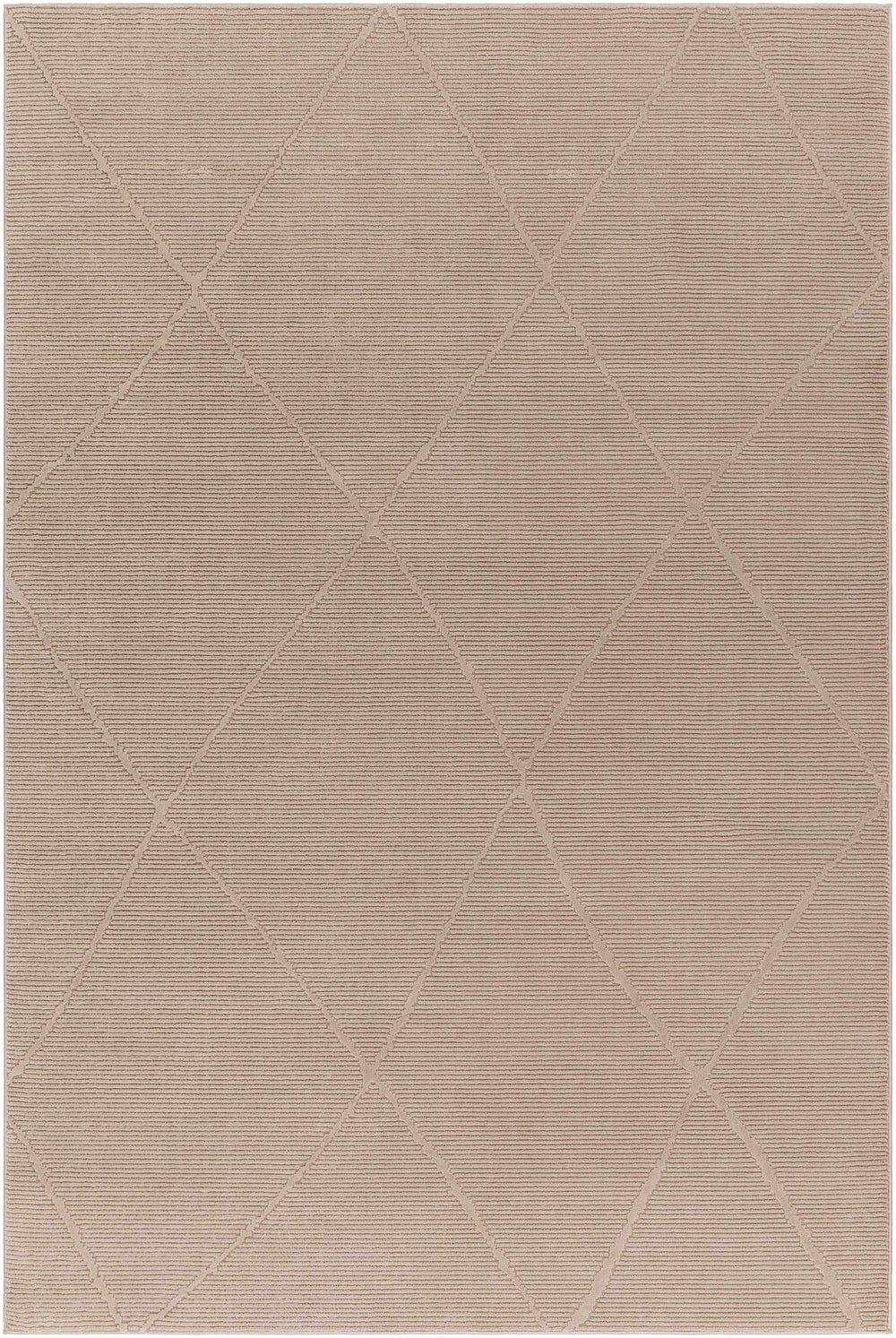Aldis Bohemian Style Tan Plush Textured Washable Rug - The Rug Decor