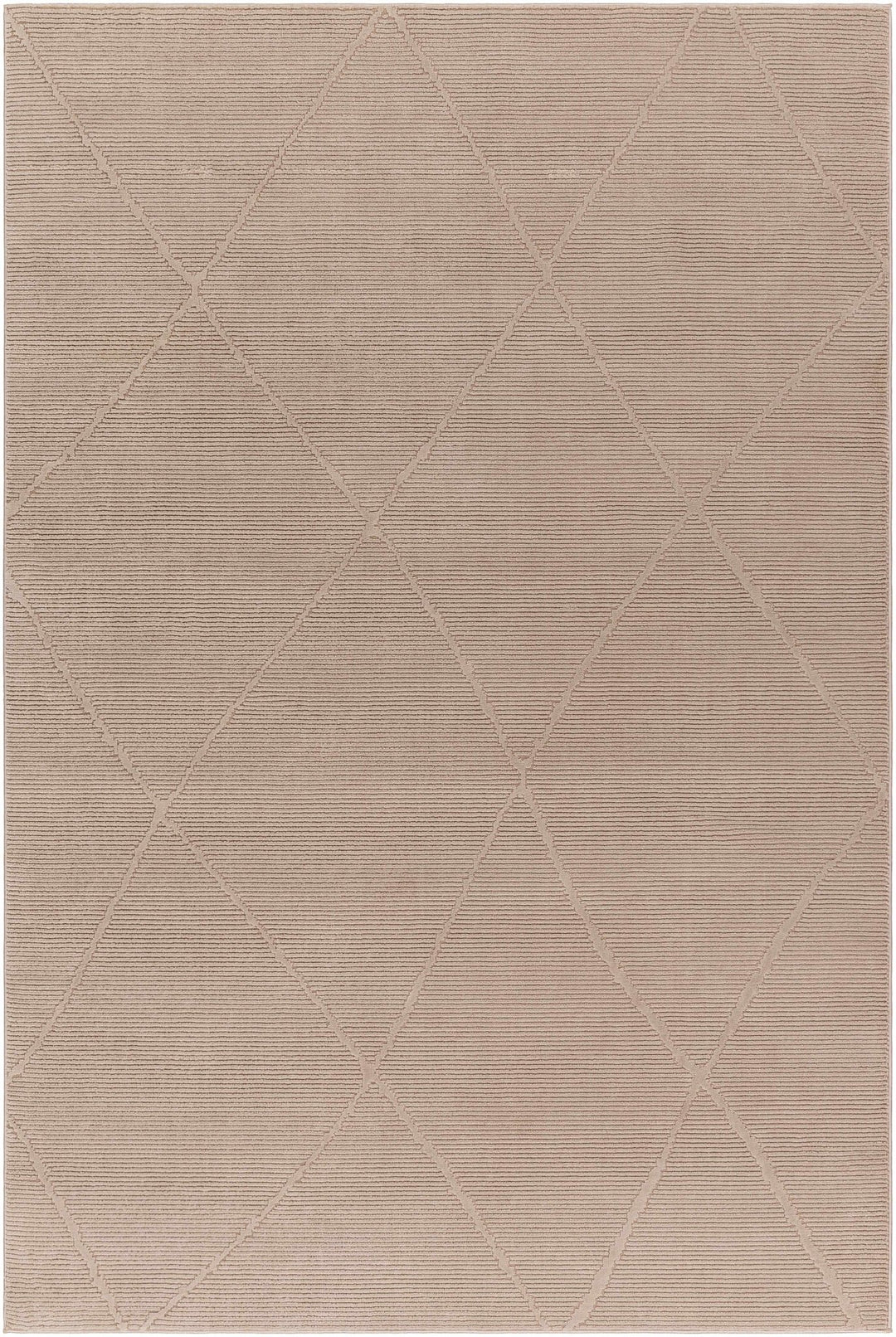Aldis Bohemian Style Tan Plush Textured Washable Rug - The Rug Decor