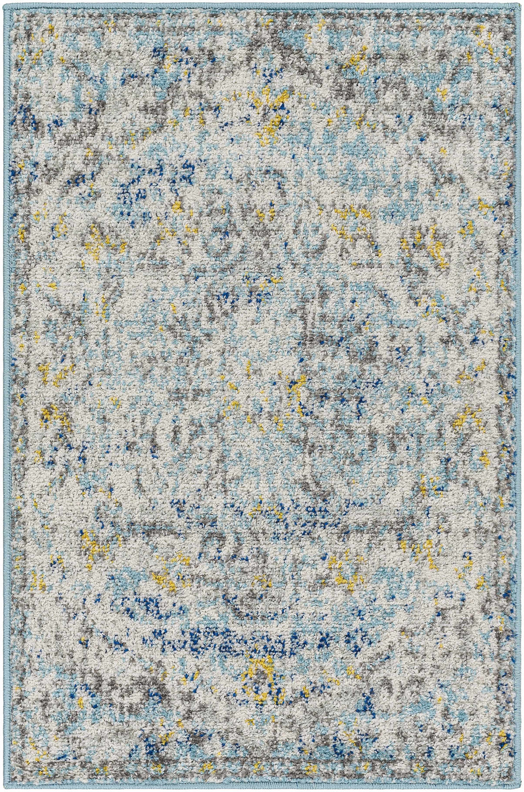 Aleknagik Teal And Beige Traditional Style Area Rug
