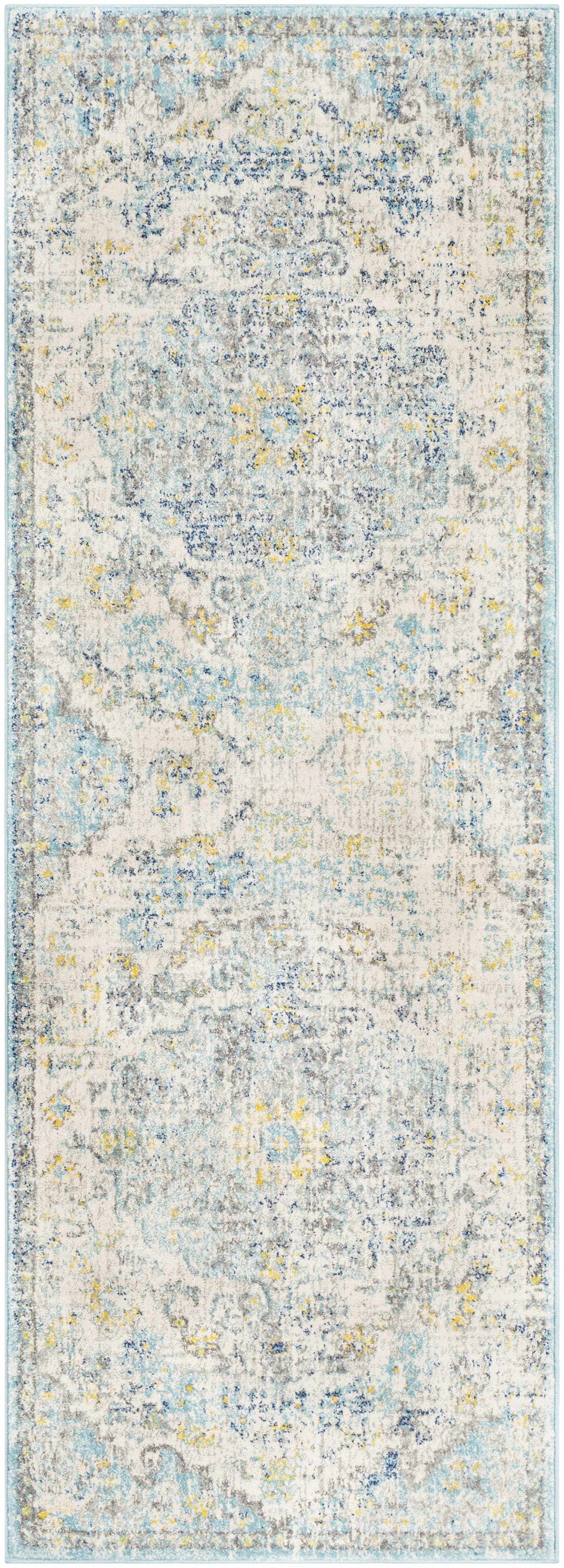 Aleknagik Teal And Beige Traditional Style Area Rug