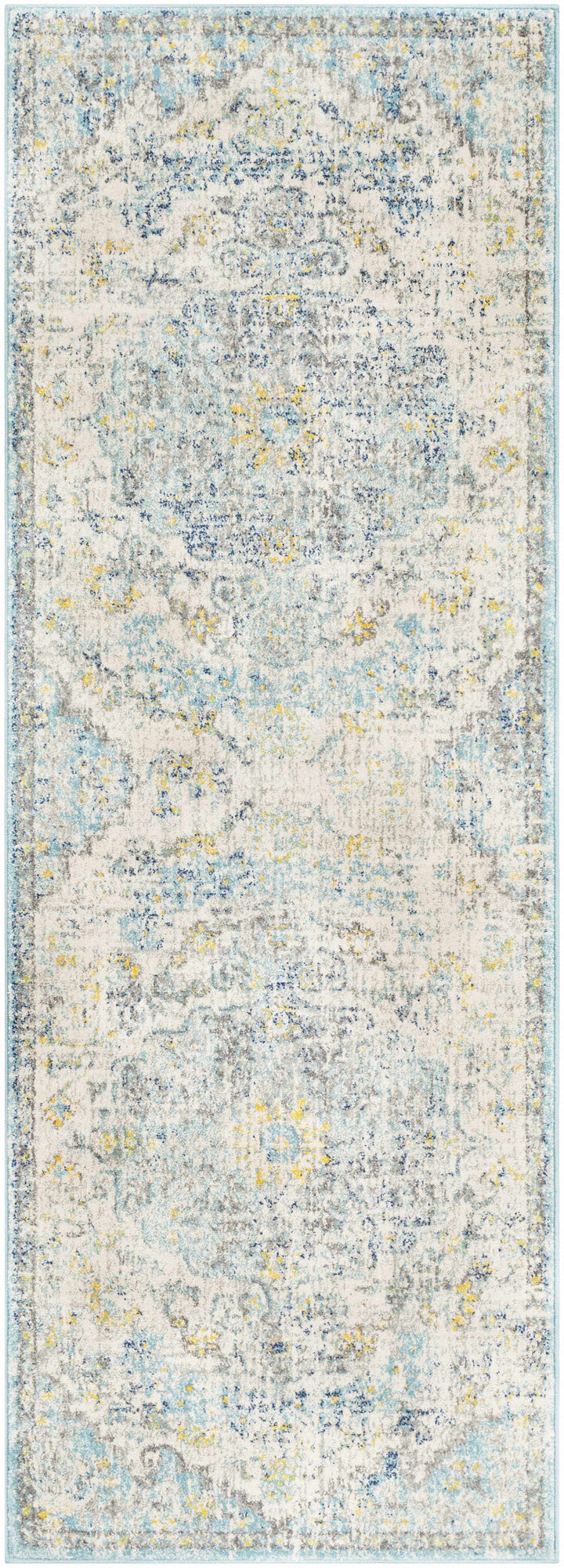Aleknagik Teal And Beige Traditional Style Area Rug