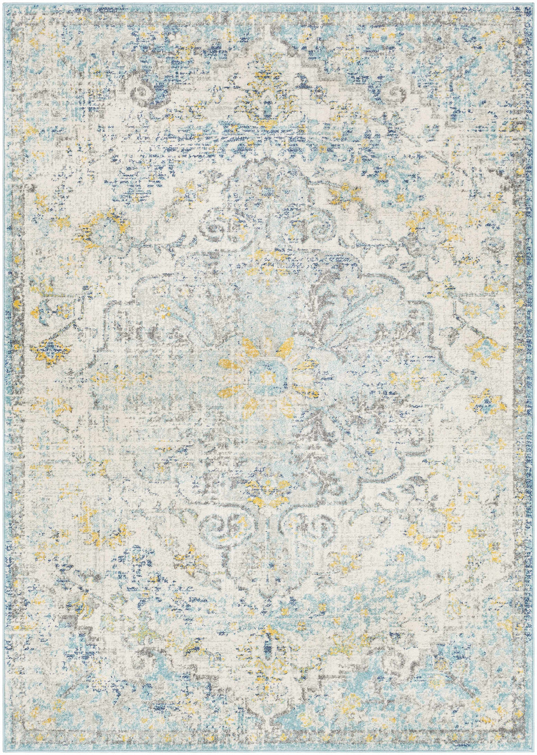 Aleknagik Teal And Beige Traditional Style Area Rug
