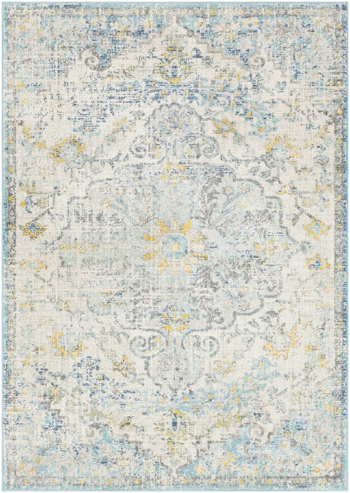 Aleknagik Teal And Beige Traditional Style Area Rug