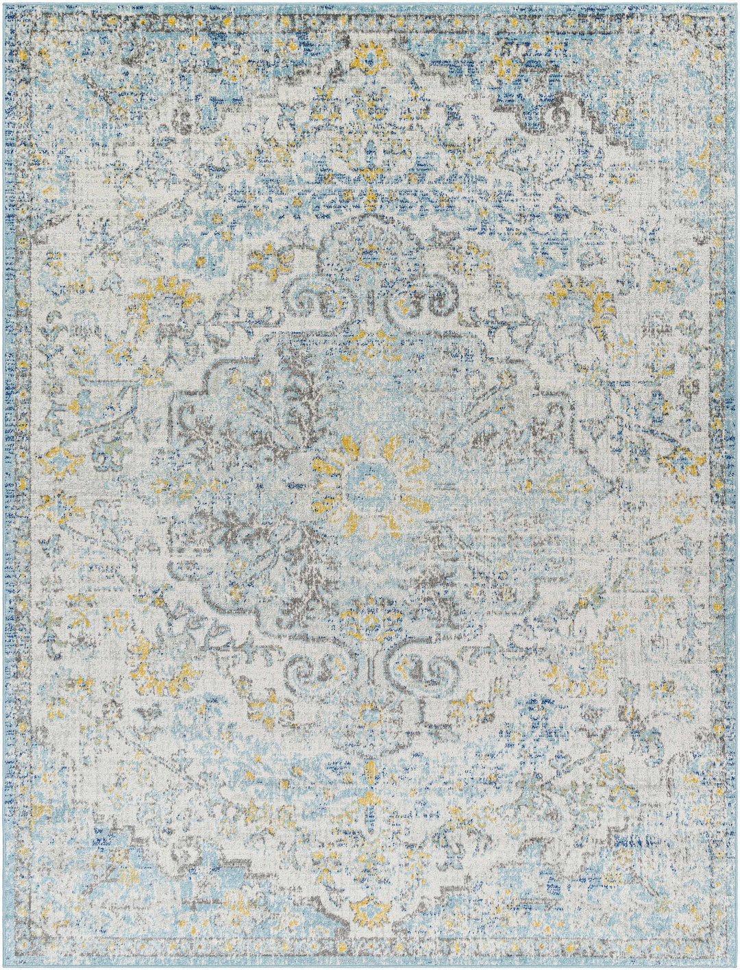 Aleknagik Teal And Beige Traditional Style Area Rug