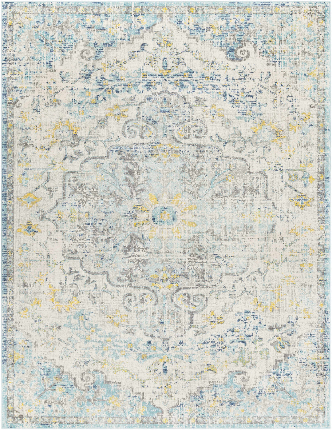 Aleknagik Teal And Beige Traditional Style Area Rug