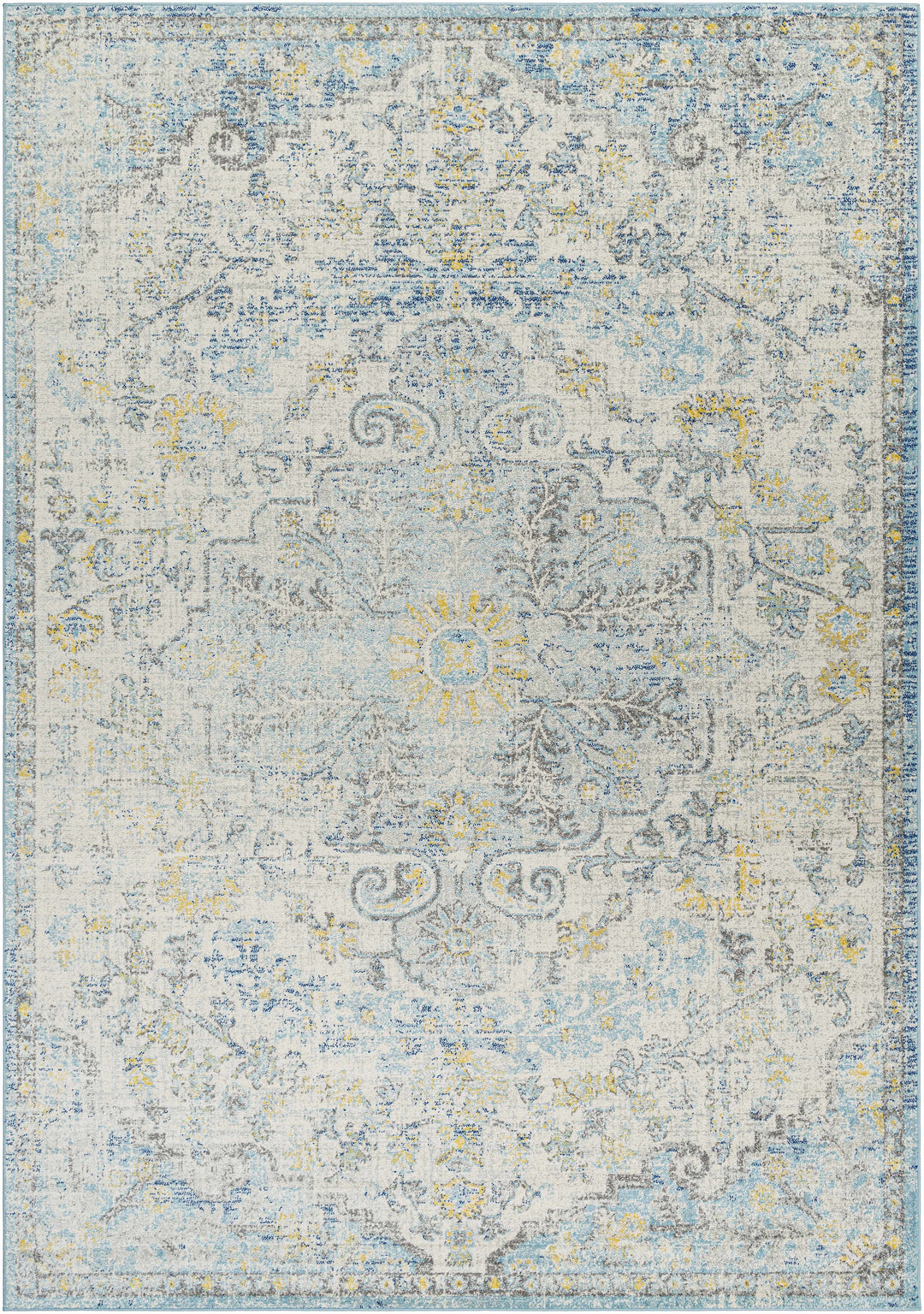 Aleknagik Teal And Beige Traditional Style Area Rug