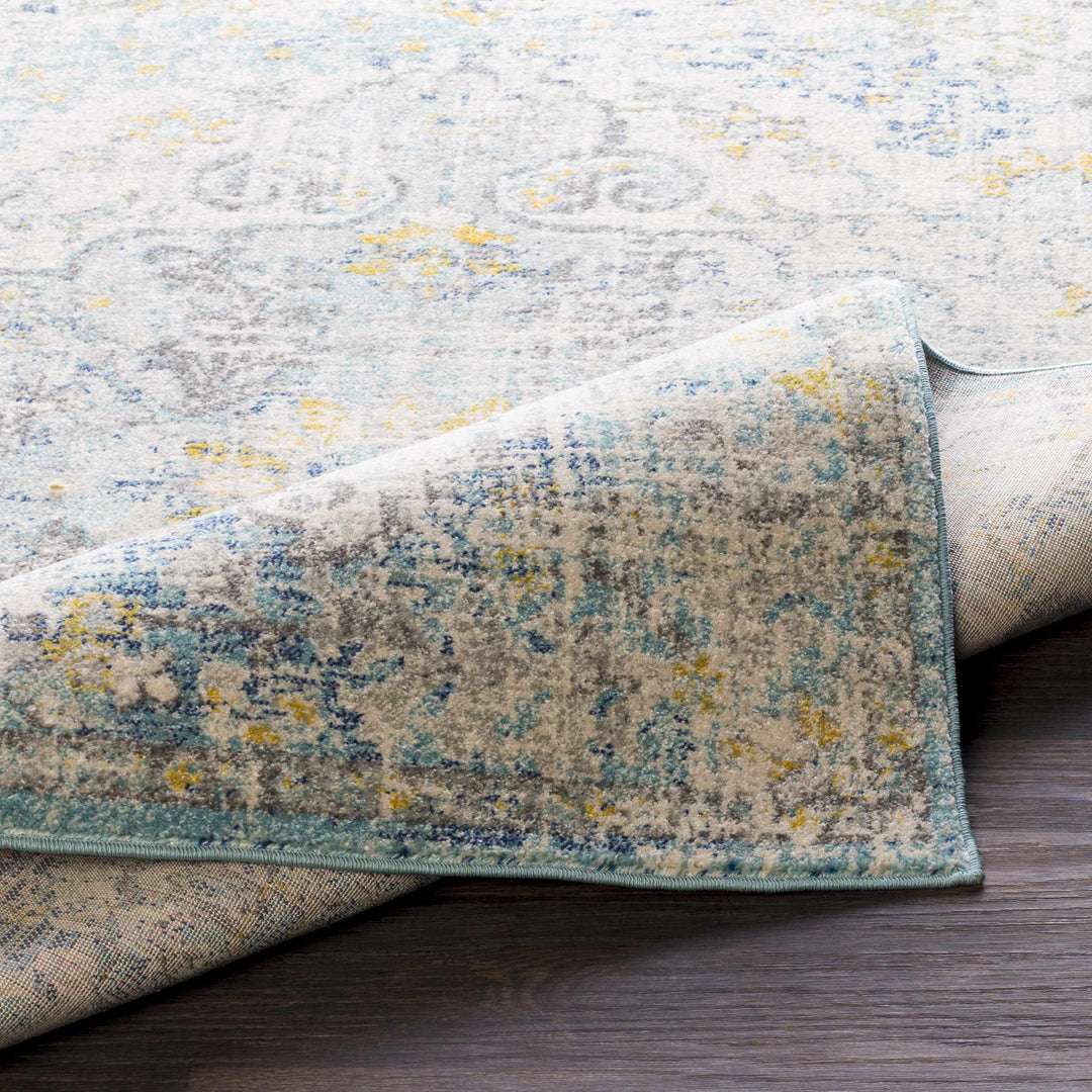 Aleknagik Teal And Beige Traditional Style Area Rug