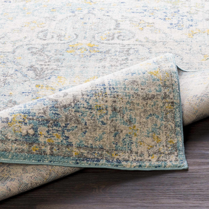 Aleknagik Teal And Beige Traditional Style Area Rug