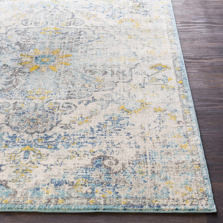Aleknagik Teal And Beige Traditional Style Area Rug