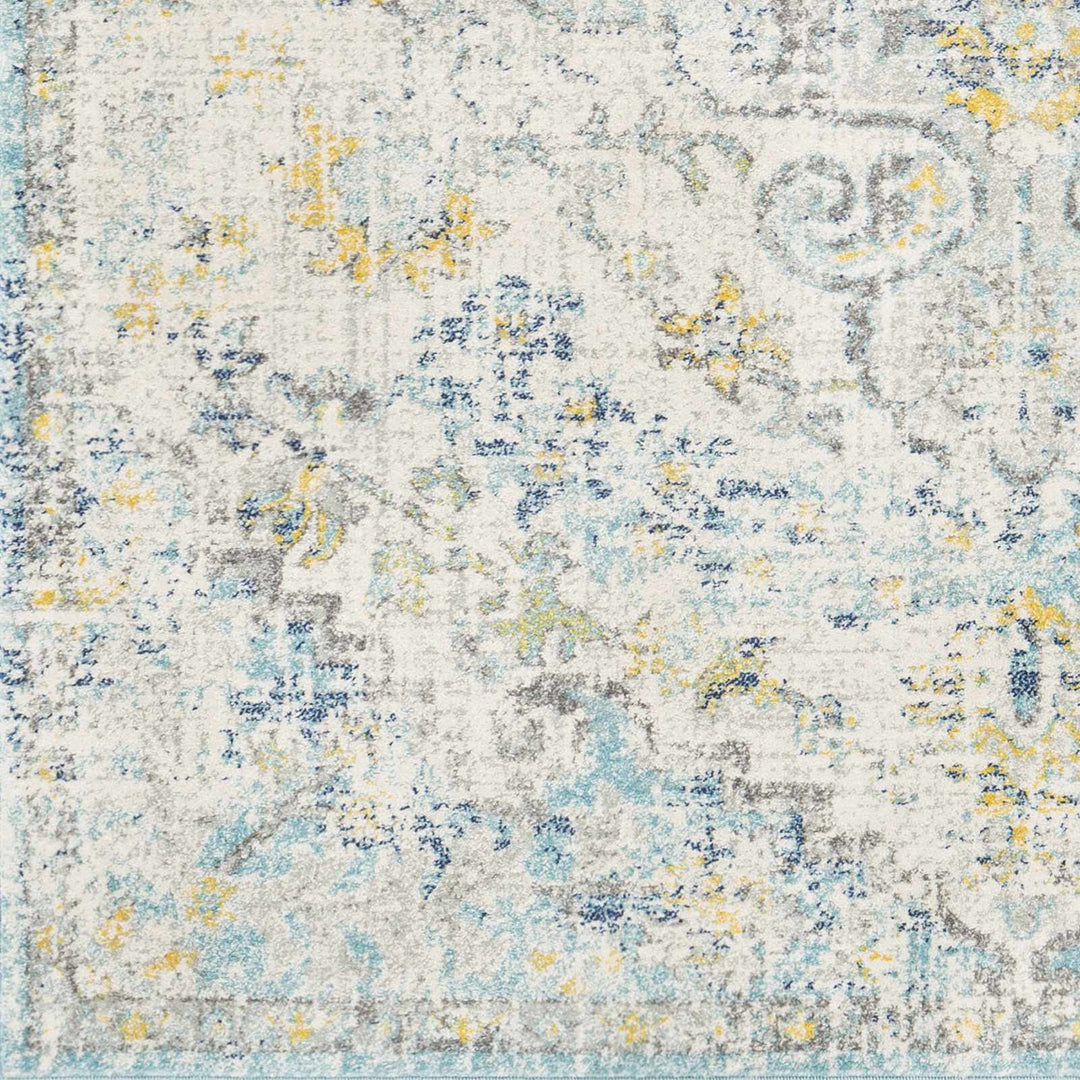 Aleknagik Teal And Beige Traditional Style Area Rug