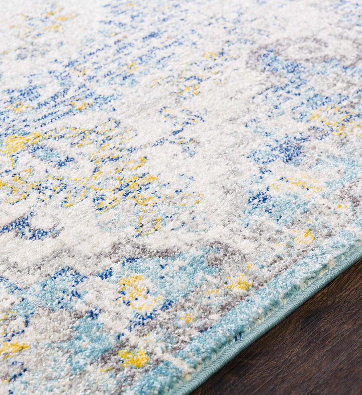 Aleknagik Teal And Beige Traditional Style Area Rug