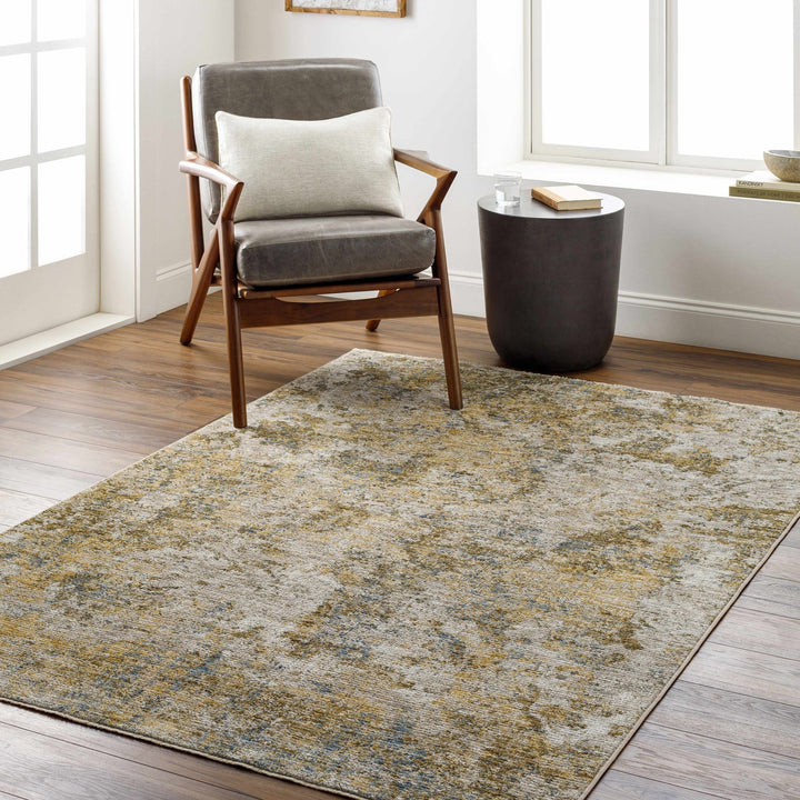 Aleka Contemporary Abstract Tan And Olive Rug - The Rug Decor