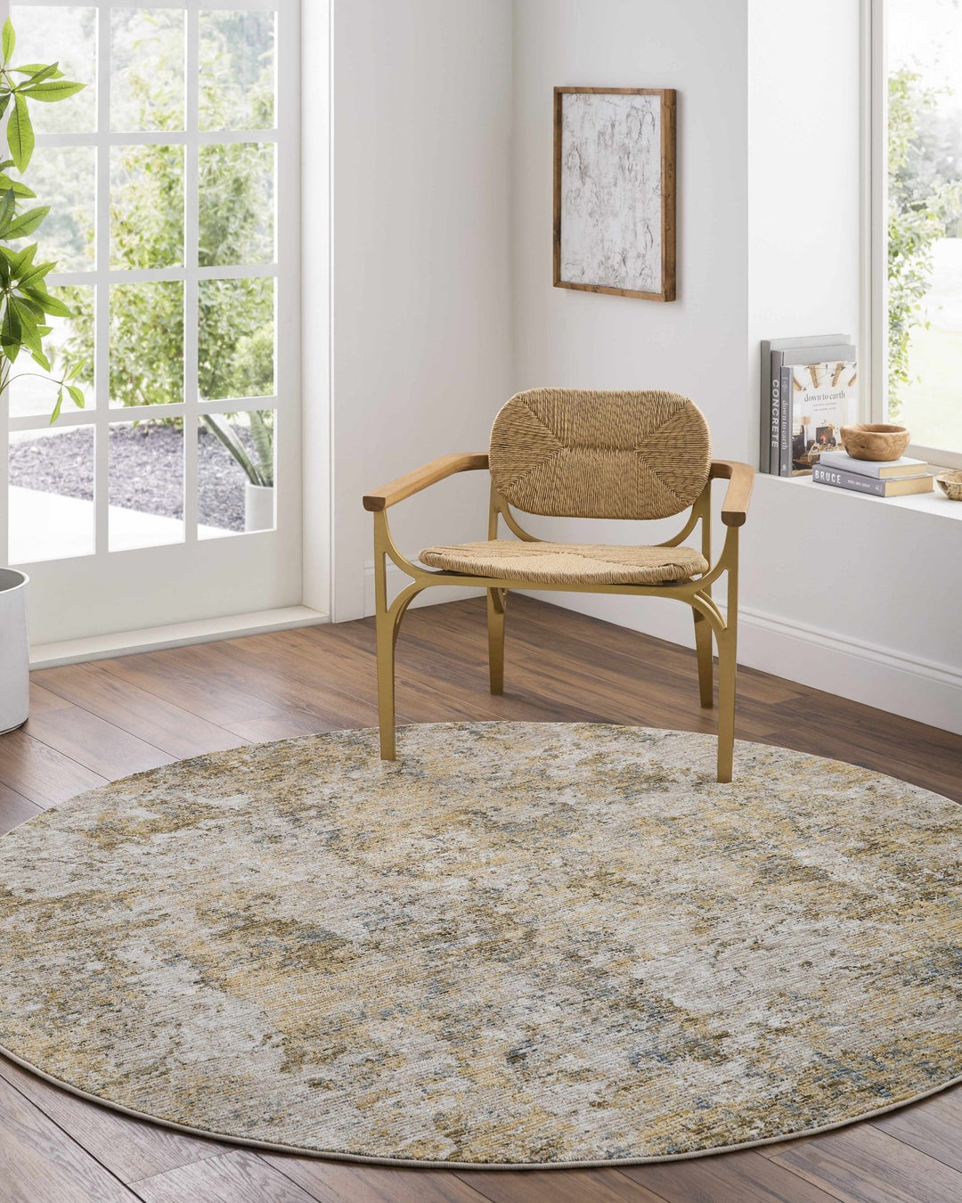 Aleka Contemporary Abstract Tan And Olive Rug - The Rug Decor