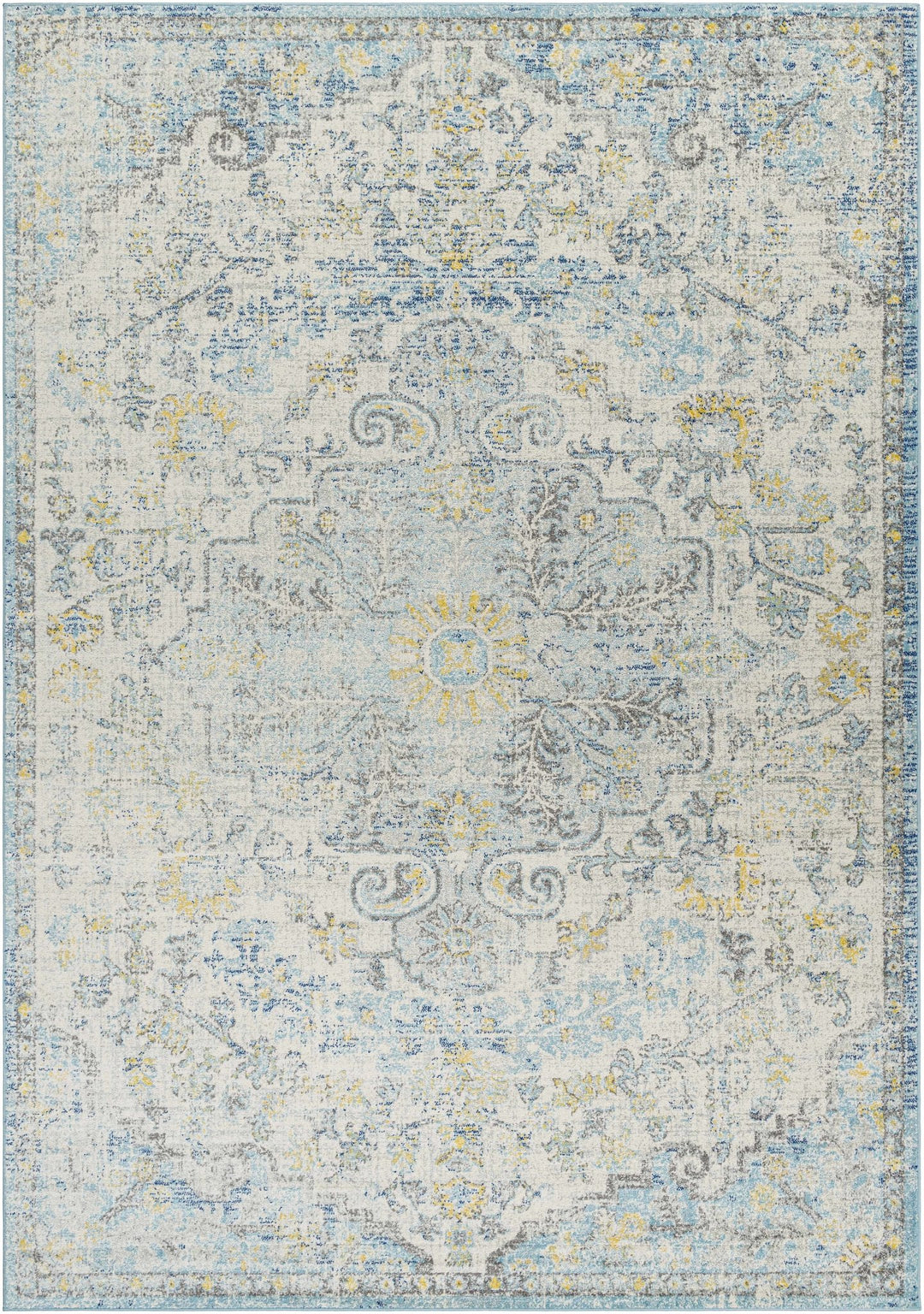 Aleknagik Teal And Beige Traditional Style Area Rug - The Rug Decor