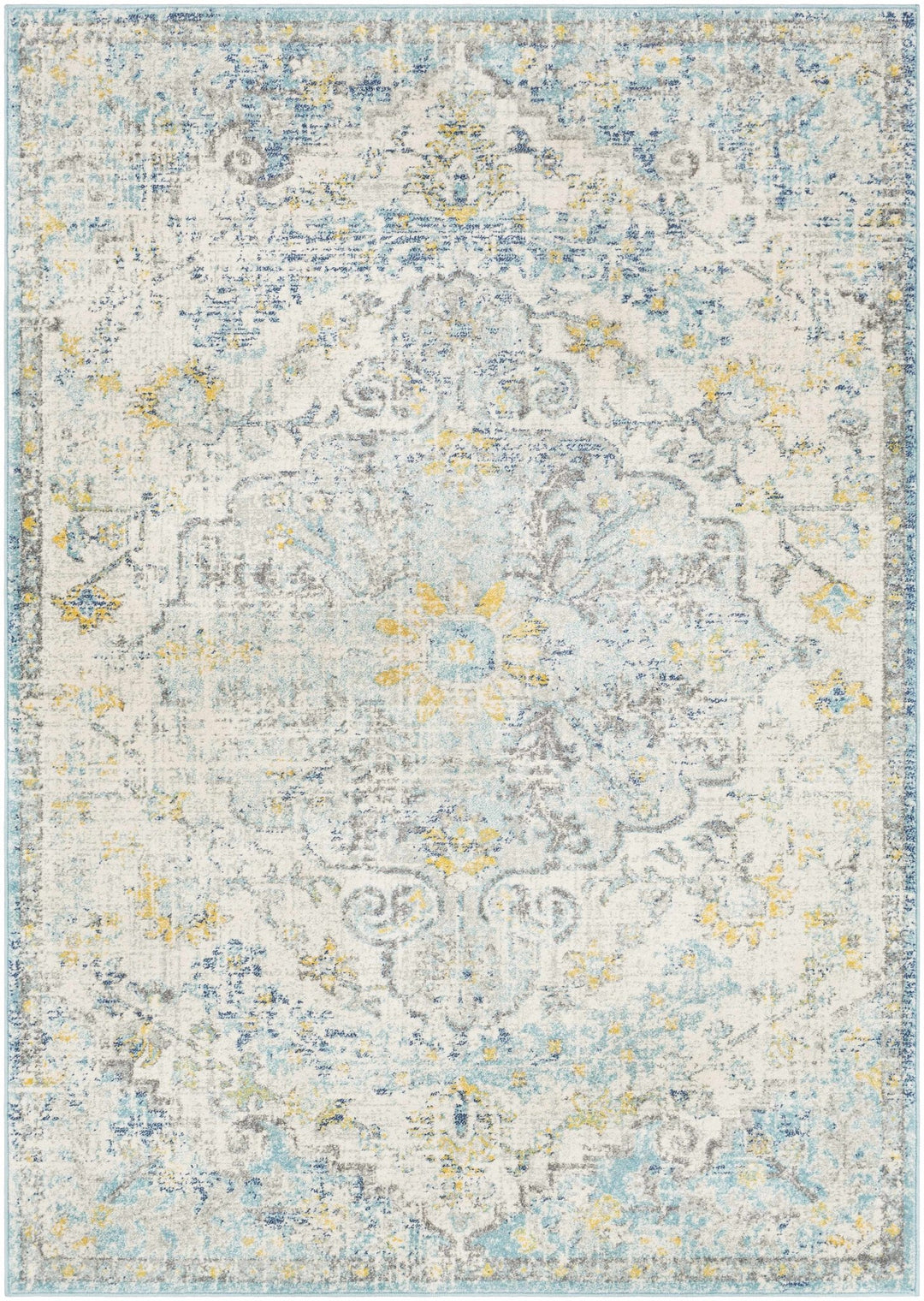 Aleknagik Teal And Beige Traditional Style Area Rug - The Rug Decor