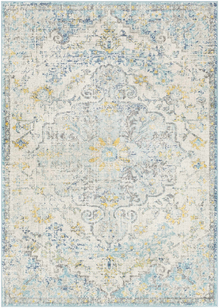 Aleknagik Teal And Beige Traditional Style Area Rug - The Rug Decor