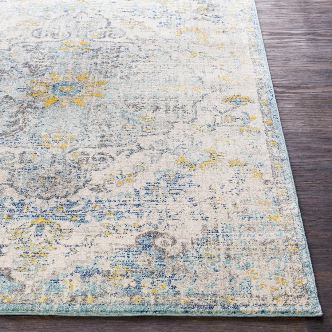 Aleknagik Teal And Beige Traditional Style Area Rug - The Rug Decor