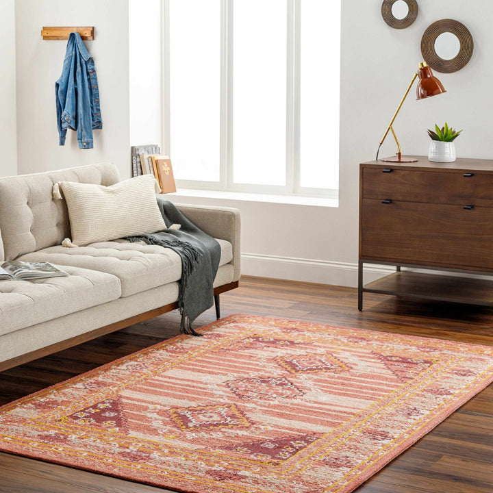 Alena Traditional Style Peach Hand Tufted Wool Area Rug - The Rug Decor