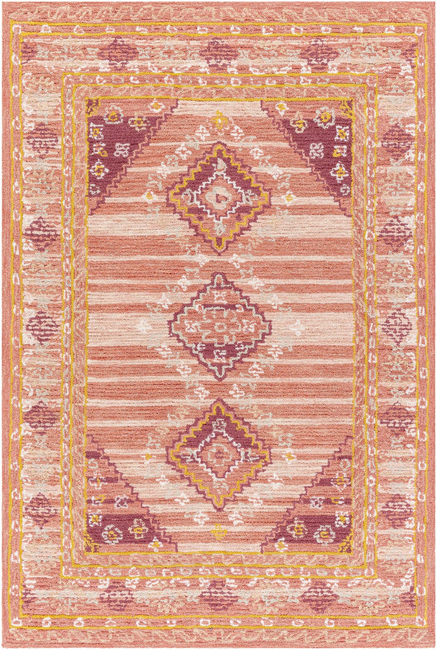 Alena Traditional Style Peach Hand Tufted Wool Area Rug - The Rug Decor