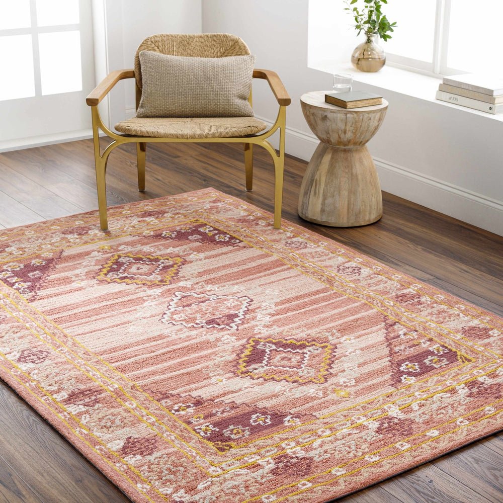 Alena Traditional Style Peach Hand Tufted Wool Area Rug - The Rug Decor