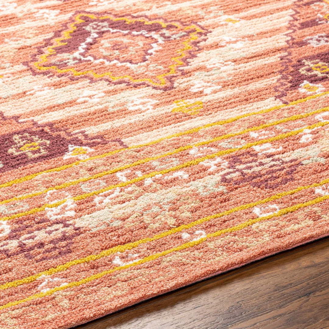 Alena Traditional Style Peach Hand Tufted Wool Area Rug - The Rug Decor