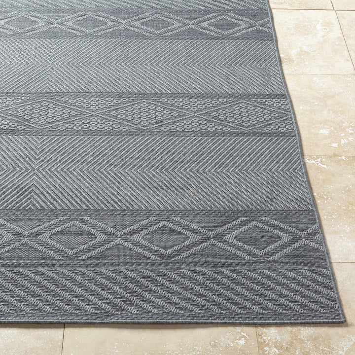 Aletha Modern Geometric Design Charcoal Outdoor Area Rug - The Rug Decor