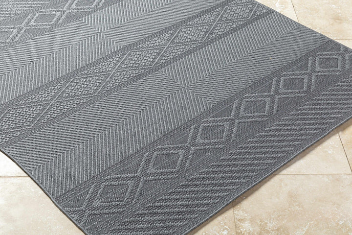 Aletha Modern Geometric Design Charcoal Outdoor Area Rug - The Rug Decor
