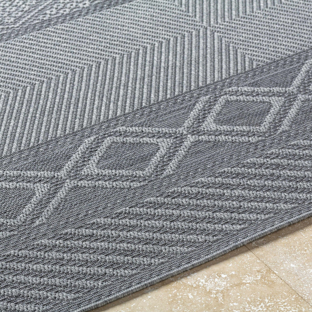 Aletha Modern Geometric Design Charcoal Outdoor Area Rug - The Rug Decor