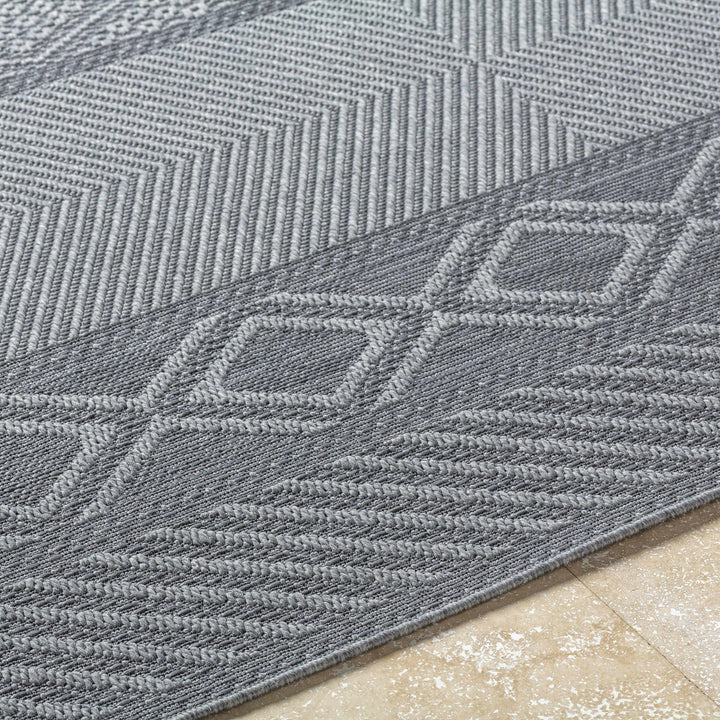 Aletha Modern Geometric Design Charcoal Outdoor Area Rug - The Rug Decor