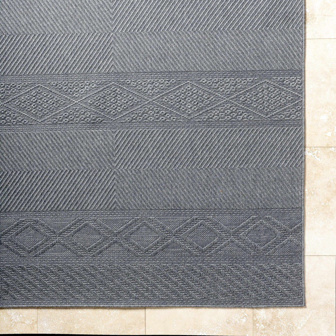 Aletha Modern Geometric Design Charcoal Outdoor Area Rug - The Rug Decor