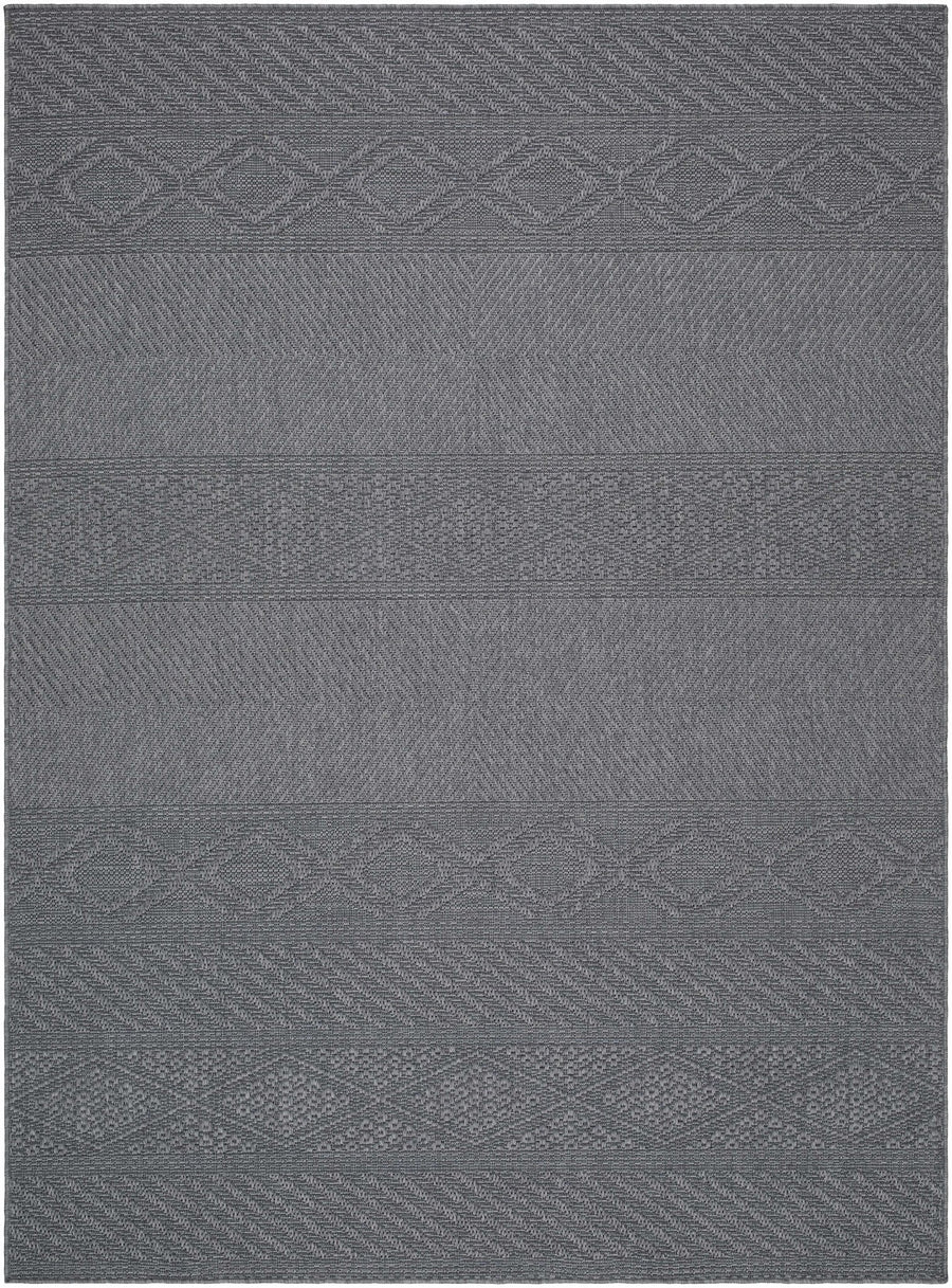 Aletha Modern Geometric Design Charcoal Outdoor Area Rug - The Rug Decor