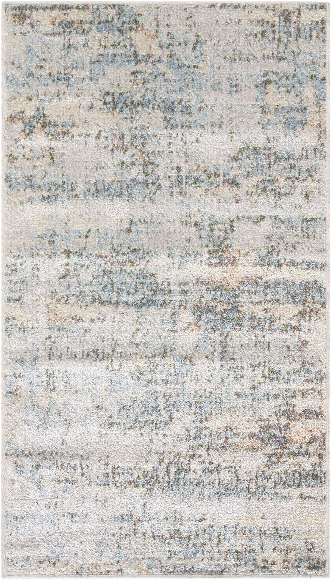 Aletta Contemporary Abstract Beige And Blue Washable Rug - The Rug Decor