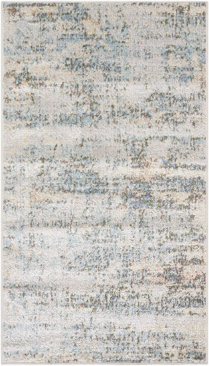 Aletta Contemporary Abstract Beige And Blue Washable Rug - The Rug Decor