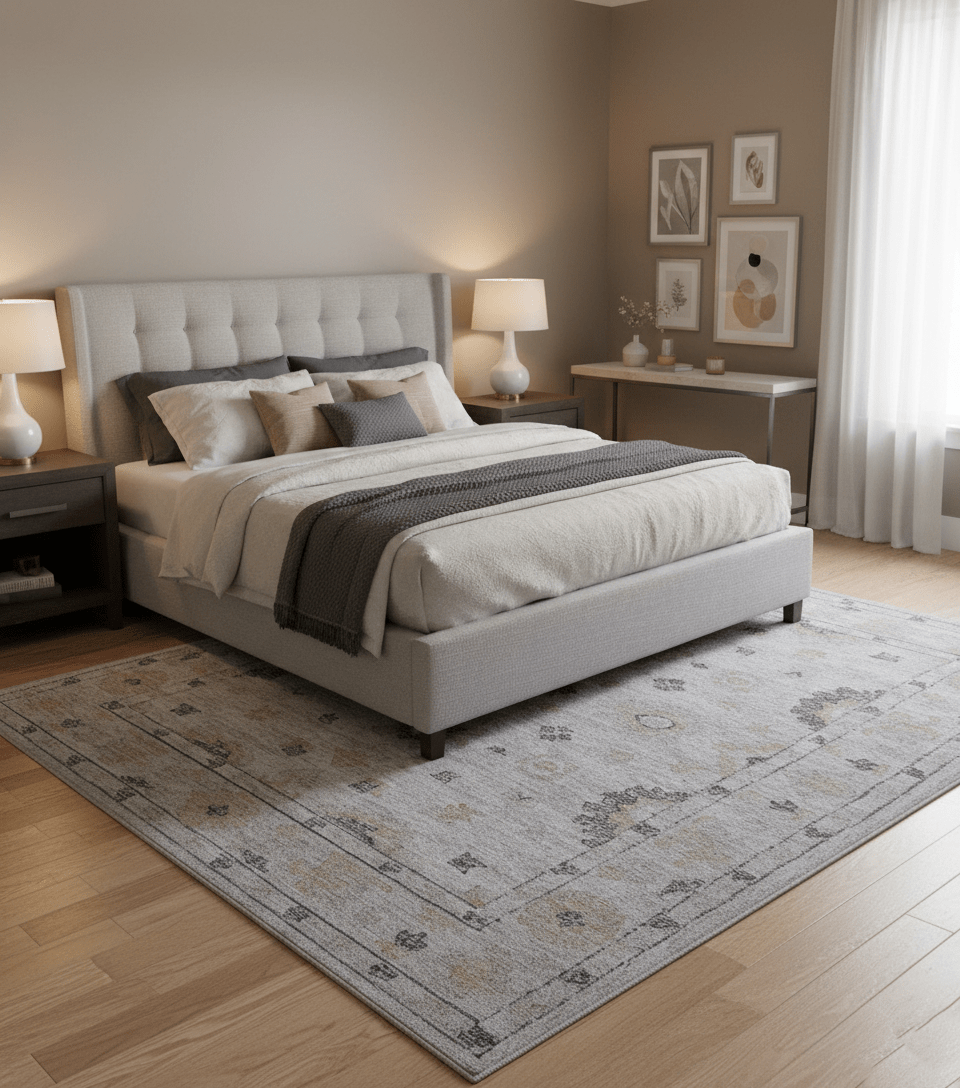 Alexa Custom Made Traditional Oushak Beige Hand Tufted wool rug - The Rug Decor