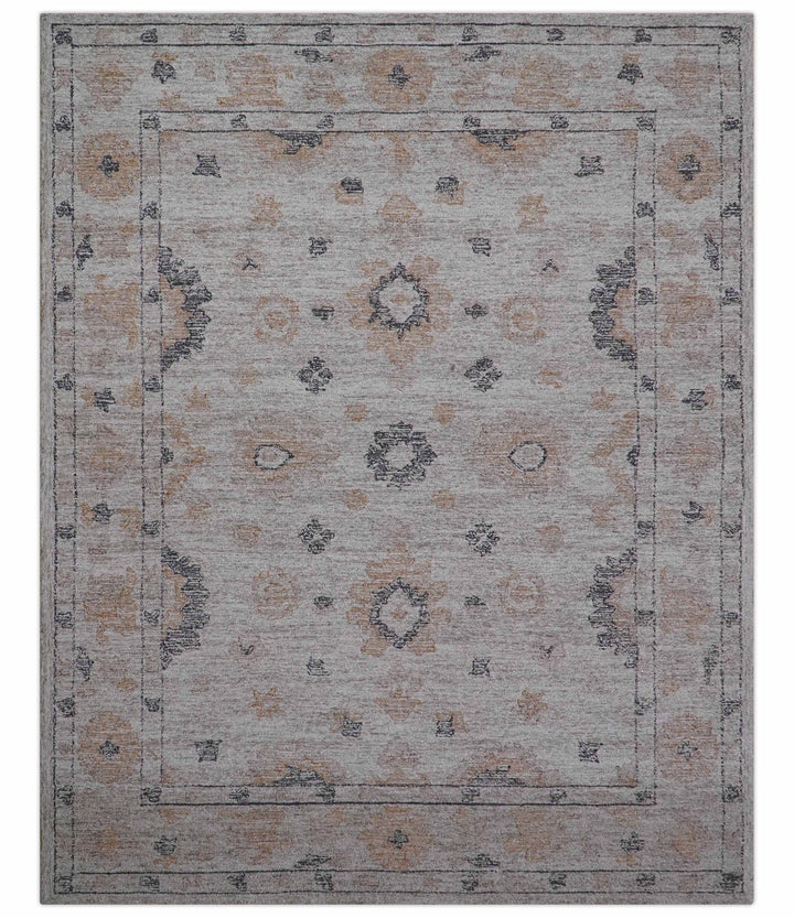 Alexa Custom Made Traditional Oushak Beige Hand Tufted wool rug - The Rug Decor