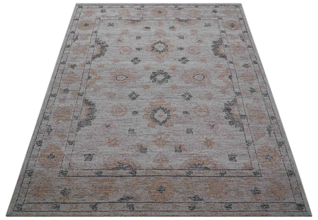 Alexa Custom Made Traditional Oushak Beige Hand Tufted wool rug - The Rug Decor