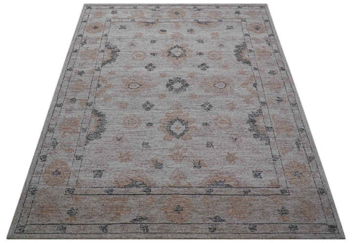 Alexa Custom Made Traditional Oushak Beige Hand Tufted wool rug - The Rug Decor
