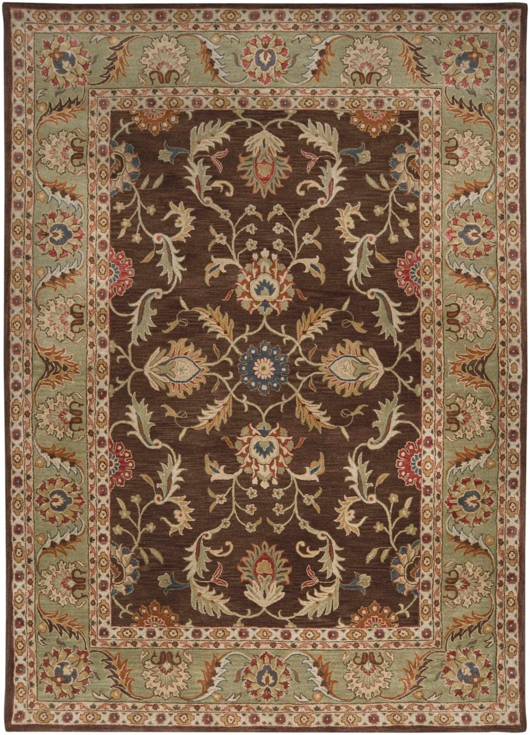 Alexander Traditional Brown And Beige Wool Rug - The Rug Decor