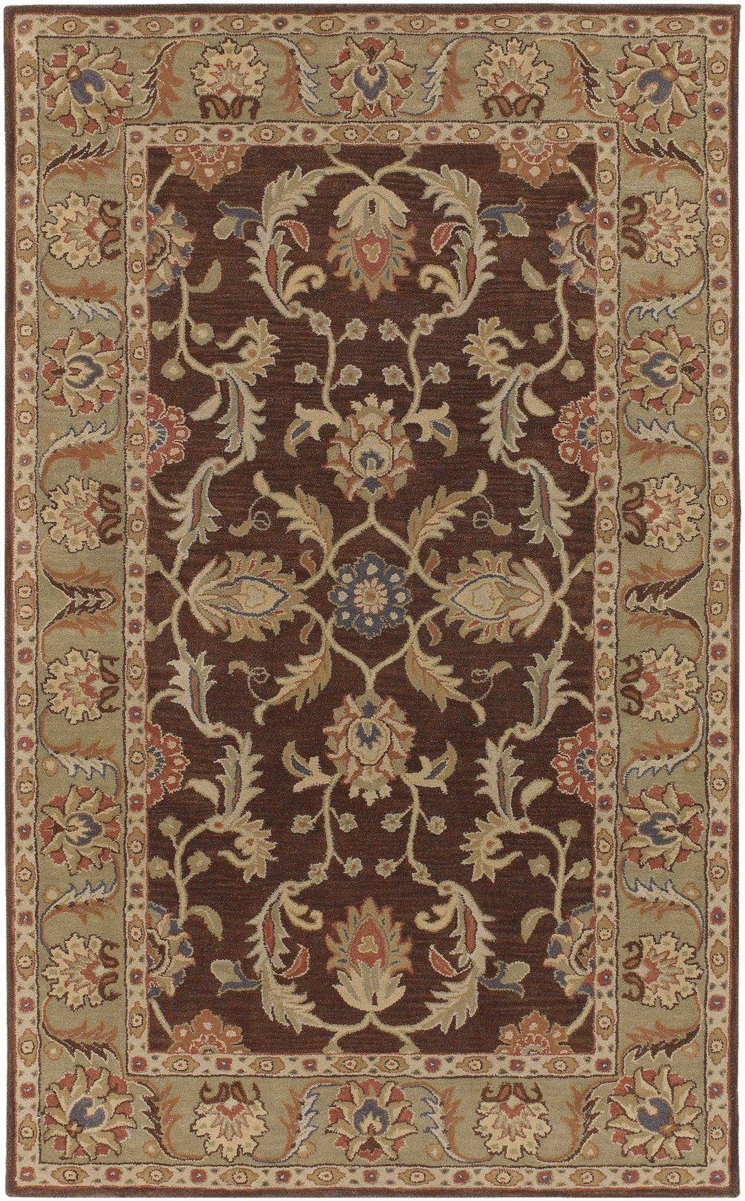 Alexander Traditional Brown And Beige Wool Rug - The Rug Decor
