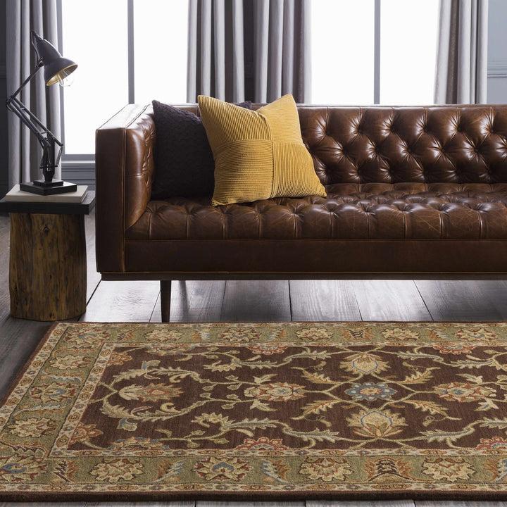Alexander Traditional Brown And Beige Wool Rug - The Rug Decor