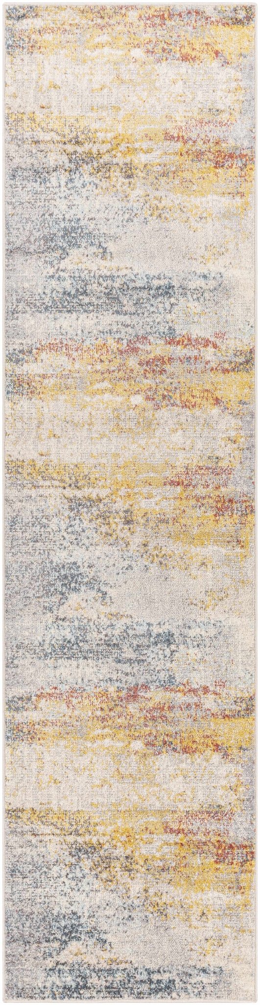 Alexandra Modern Abstract Design Blue And Mustard Area Rug - The Rug Decor