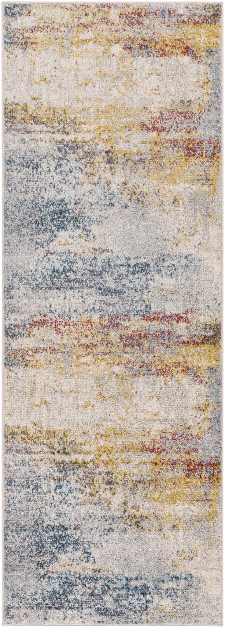 Alexandra Modern Abstract Design Blue And Mustard Area Rug - The Rug Decor