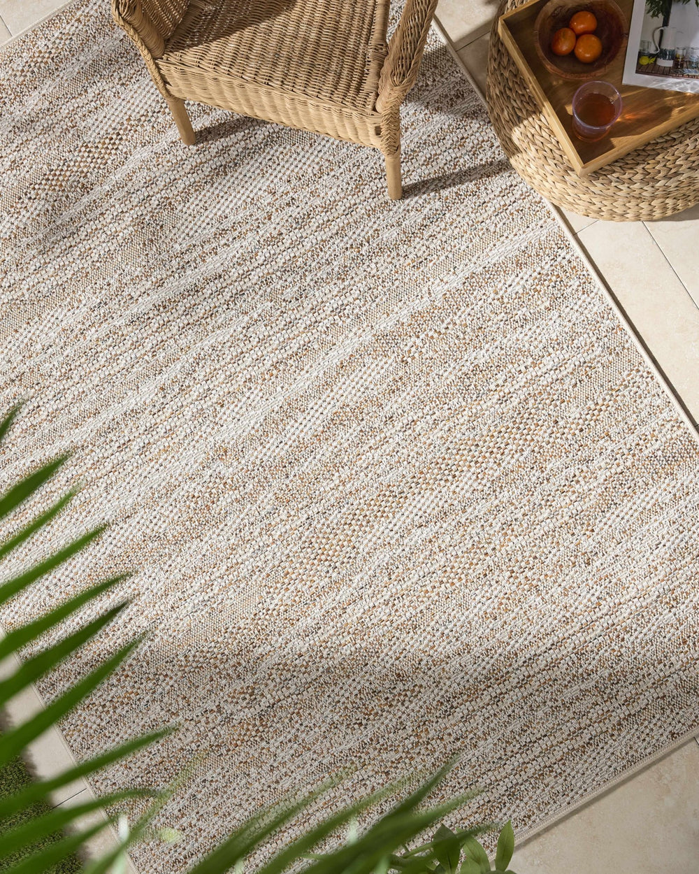Alezae Beige Contemporary Style Outdoor Rug - The Rug Decor