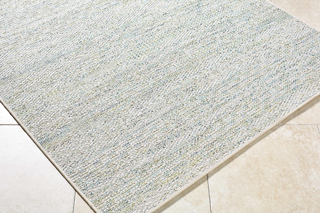 Alezae Modern Style Ivory And Blue Outdoor Area Rug - The Rug Decor