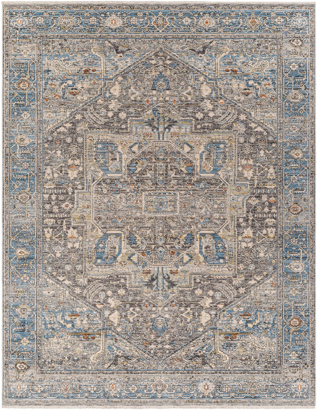 Alina Traditional Style Beige And Blue Area Rug - The Rug Decor